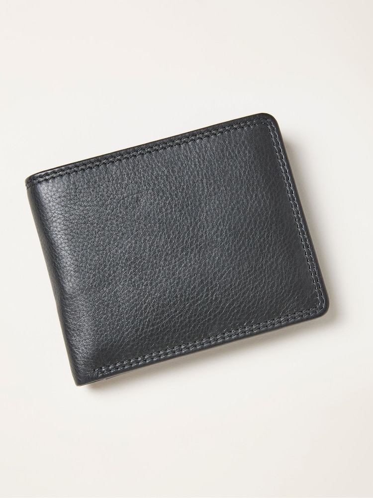 FatFace Black Twin Stitch Leather Wallet - Image 1 of 2
