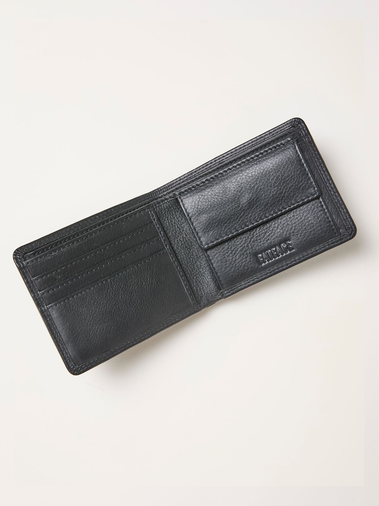 FatFace Black Twin Stitch Leather Wallet - Image 2 of 2