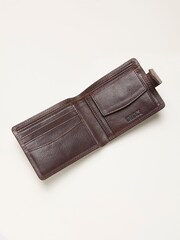 FatFace Chocolate Brown Contrast Stitch Leather Wallet - Image 2 of 2