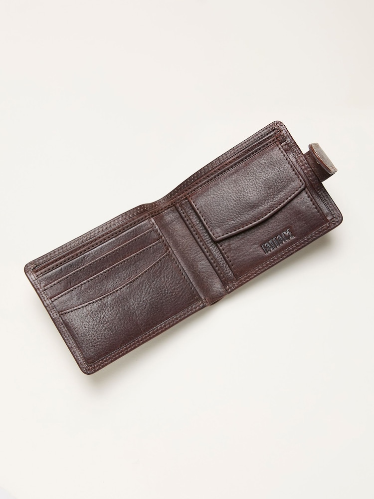 FatFace Chocolate Brown Contrast Stitch Leather Wallet - Image 2 of 2