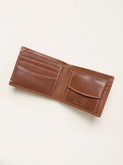 FatFace Tan Brown Corner Stitch Detail Leather Wallet - Image 2 of 2