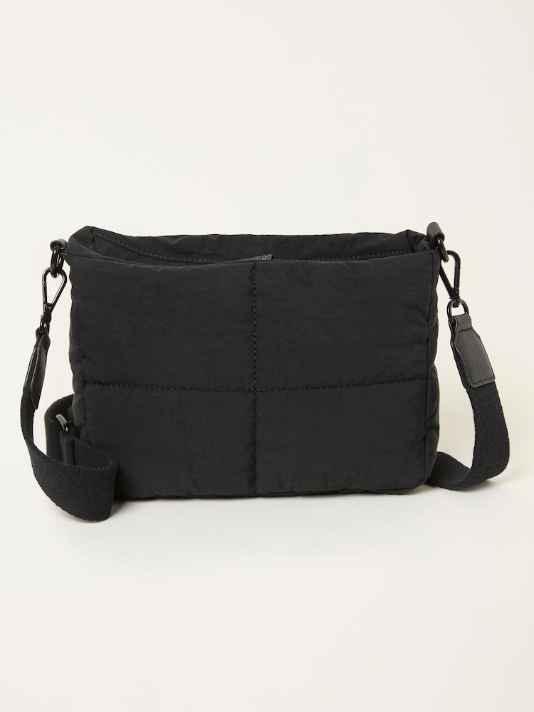 FatFace Black Quilted Nylon Crossbody Bag - Image 1 of 3