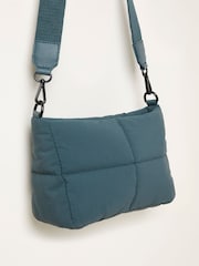 FatFace Teal Blue Quilted Nylon Crossbody Bag - Image 3 of 3