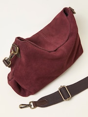 FatFace Burgundy Red Suede Envelope Bag - Image 4 of 5