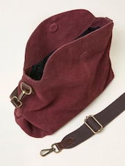 FatFace Burgundy Red Suede Envelope Bag - Image 5 of 5