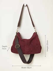 FatFace Burgundy Red Suede Envelope Bag - Image 6 of 6
