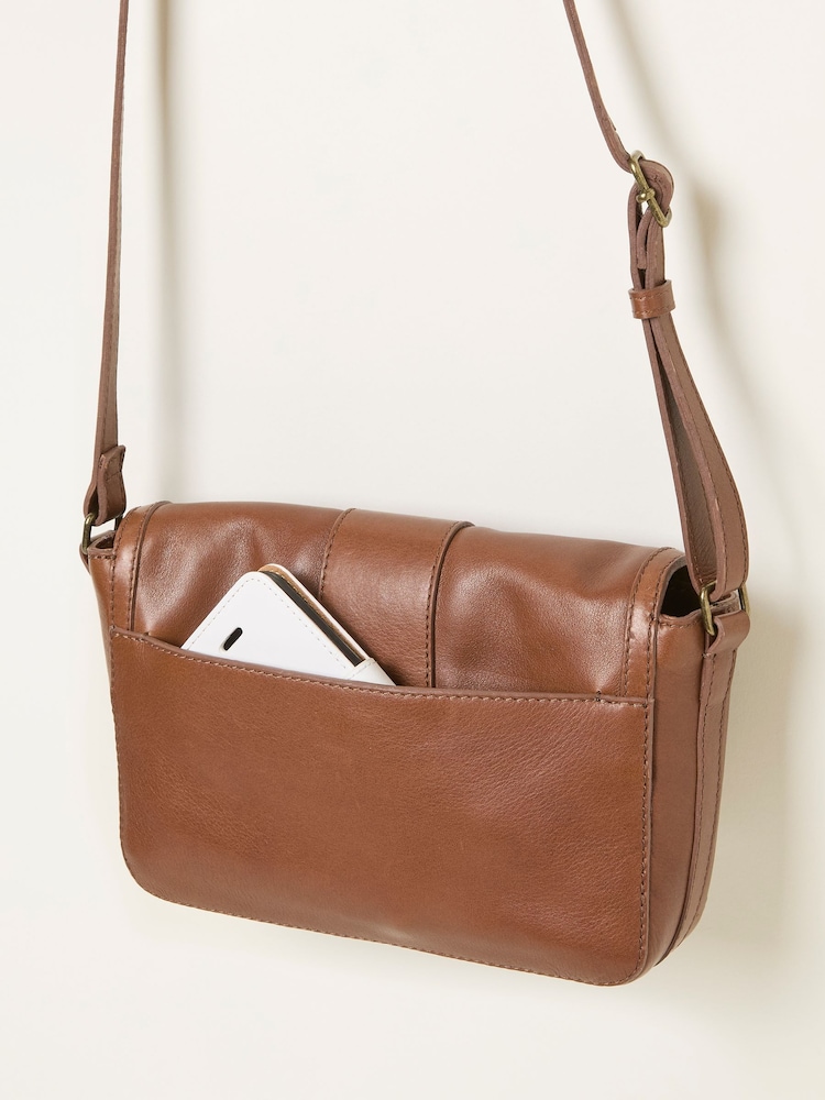 FatFace Mabel Chestnut Brown Buckle Crossbody Bag - Image 4 of 4