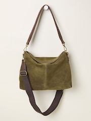 FatFace Green Suede Envelope Bag - Image 1 of 3
