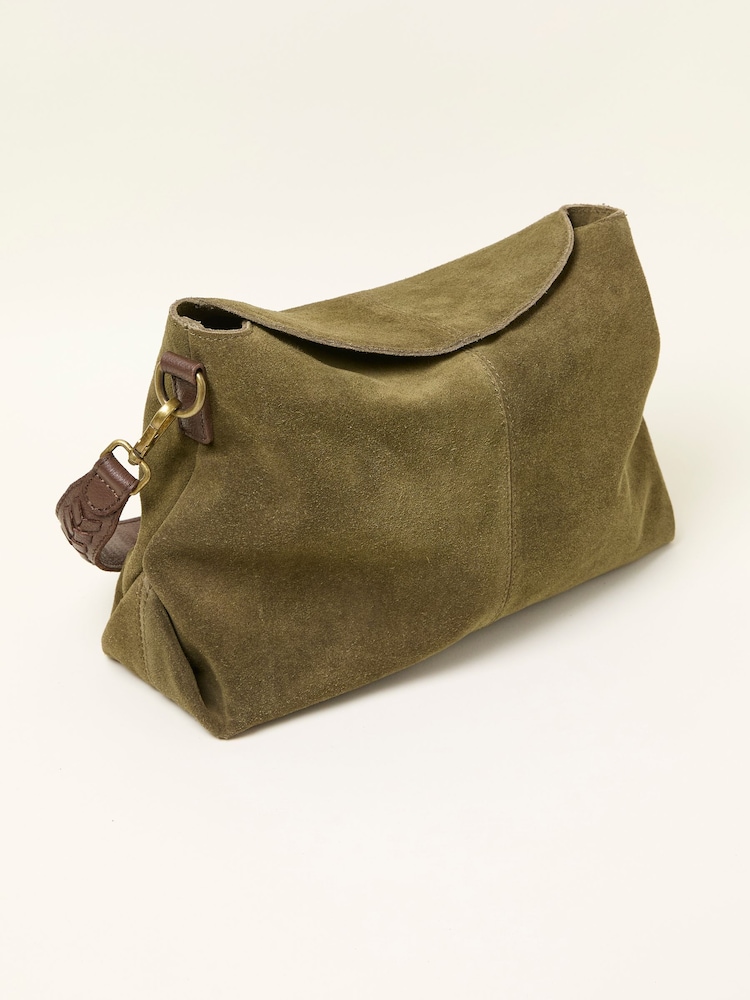 FatFace Green Suede Envelope Bag - Image 2 of 3