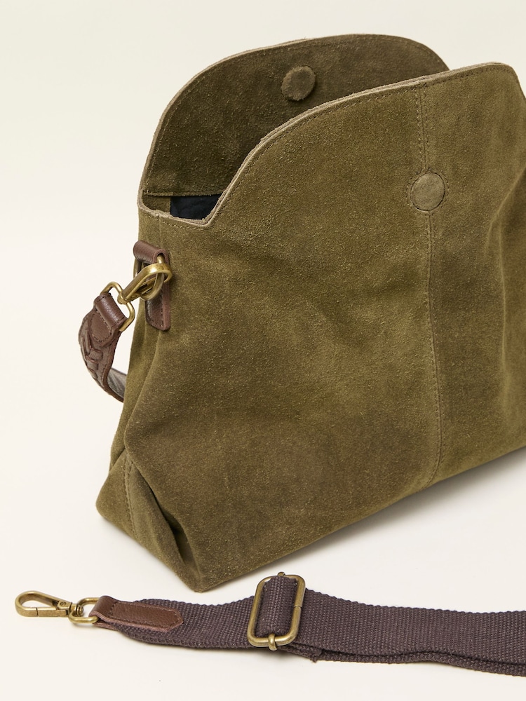 FatFace Green Suede Envelope Bag - Image 3 of 3