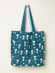 FatFace Blue Heart Snoopy Reversible Tote Bag - Image 2 of 2