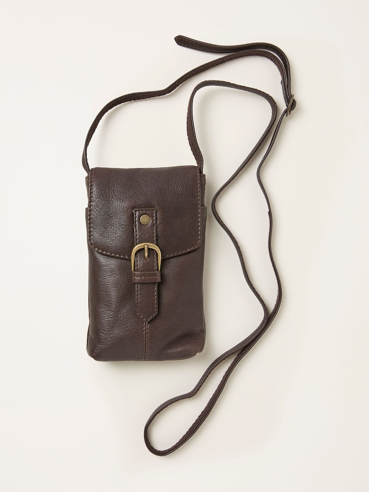 FatFace Florence Chocolate Brown Phone Bag - Image 1 of 2 FatFace Florence Chocolate Brown Phone Bag - Image 1 of 2