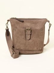 FatFace Sienna Brown Suede Crossbody Bag - Image 1 of 3
