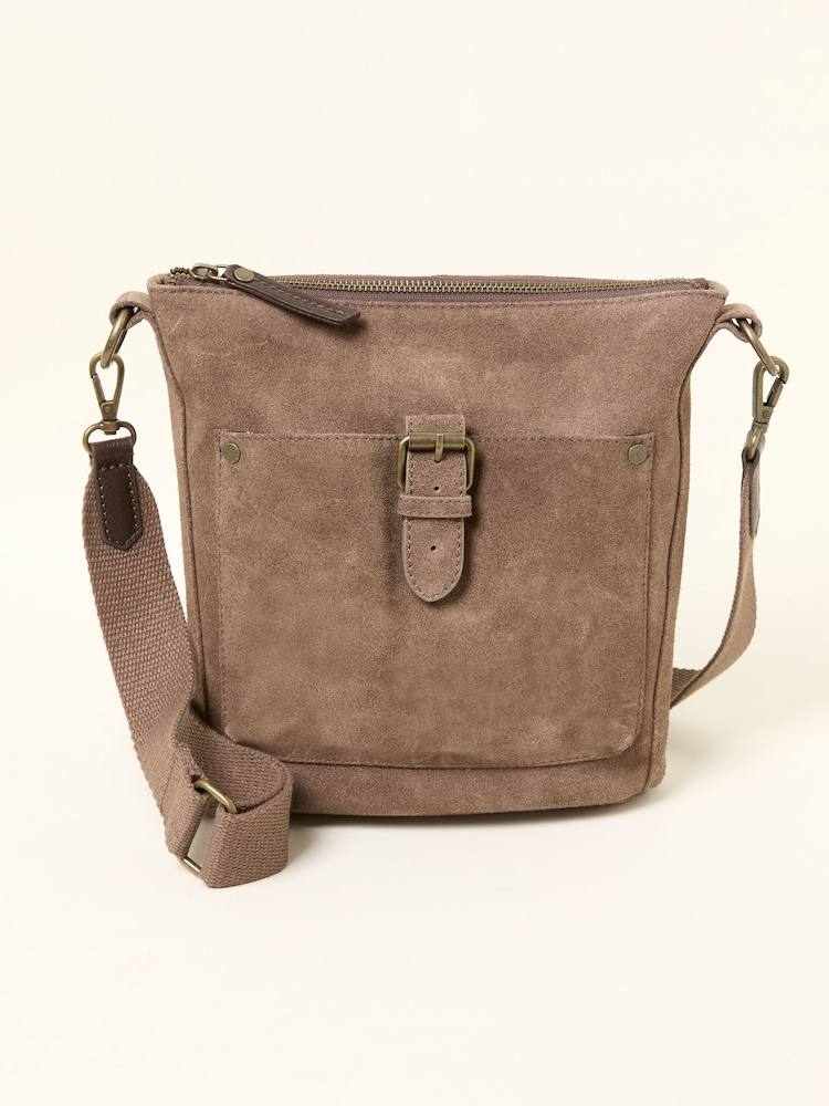 FatFace Sienna Brown Suede Crossbody Bag - Image 1 of 3