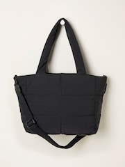 FatFace Black Quilted Nylon Tote Bag - Image 1 of 3