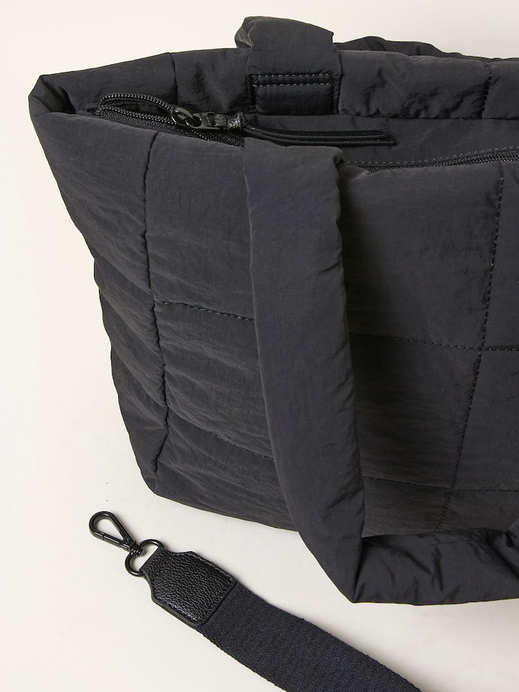 FatFace Black Quilted Nylon Tote Bag - Image 2 of 3