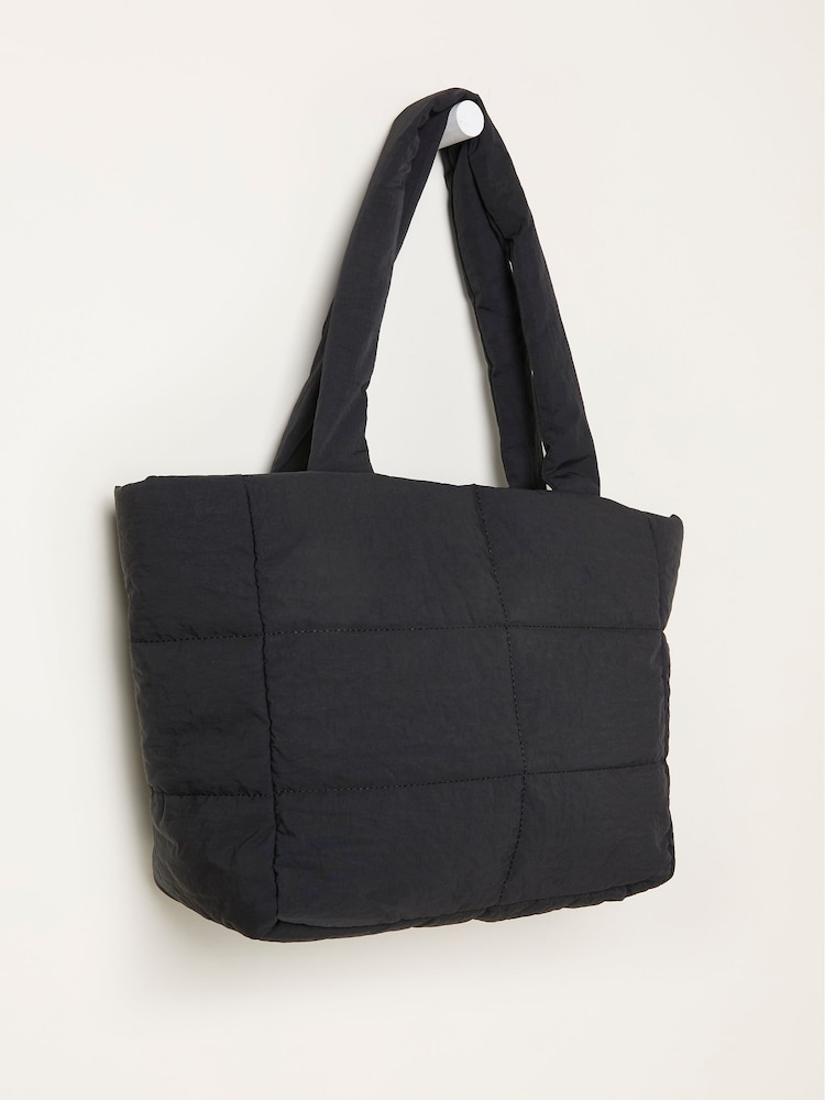 FatFace Black Quilted Nylon Tote Bag - Image 3 of 3