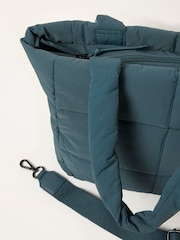 FatFace Teal Blue Quilted Nylon Tote Bag - Image 2 of 3