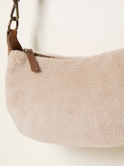 FatFace Tan Brown Borg Suede Mix Sling Bag - Image 2 of 3