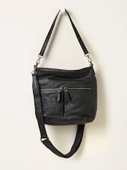 FatFace Bella Black Zip Detail Bag - Image 1 of 2