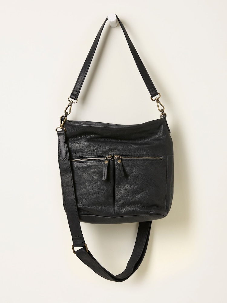 FatFace Bella Black Zip Detail Bag - Image 1 of 2