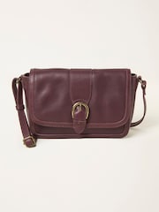 FatFace Mabel Burgundy Red Buckle Crossbody Bag - Image 3 of 5