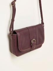 FatFace Mabel Burgundy Red Buckle Crossbody Bag - Image 4 of 5