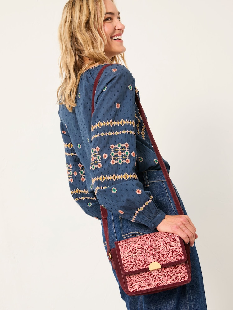 FatFace Burgundy Red Floral Bouquet Crossbody Bag - Image 2 of 5