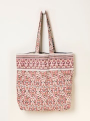 FatFace Chalk White Ornate Paisley Reversible Tote Bag - Image 2 of 2