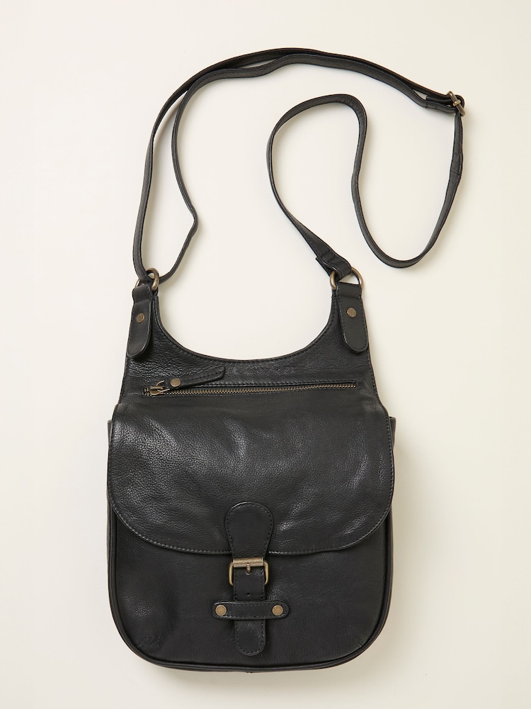 FatFace Anna Black Oiled Crossbody Bag - Image 1 of 3