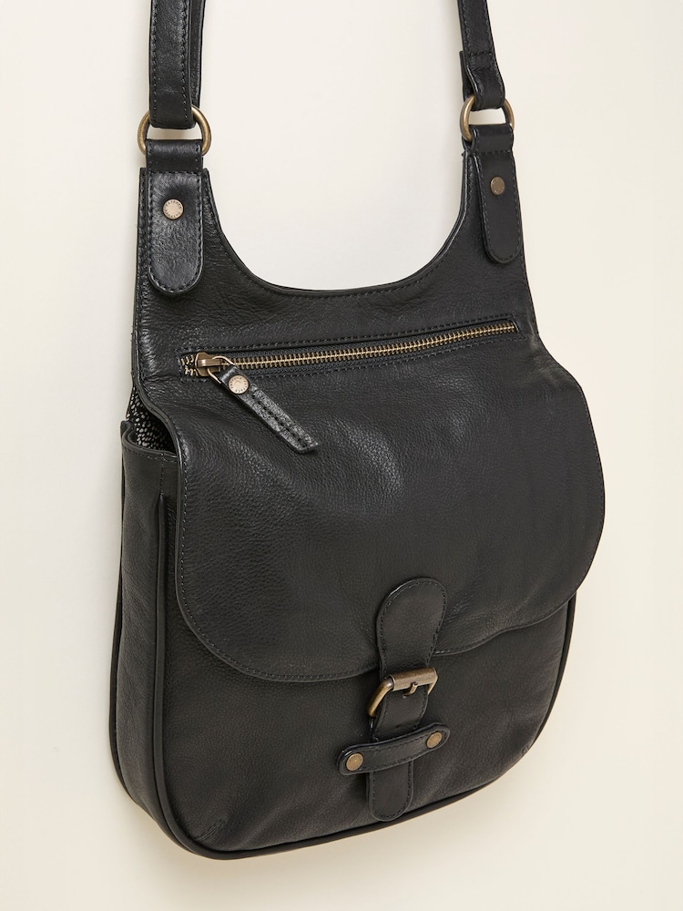 FatFace Anna Black Oiled Crossbody Bag - Image 2 of 3