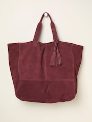 FatFace Margot Burgundy Red Suede Tote Bag - Image 3 of 5