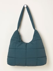 FatFace Teal Blue Quilted Nylon Shoulder Bag - Image 1 of 3