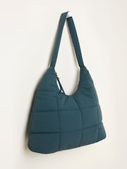 FatFace Teal Blue Quilted Nylon Shoulder Bag - Image 3 of 3