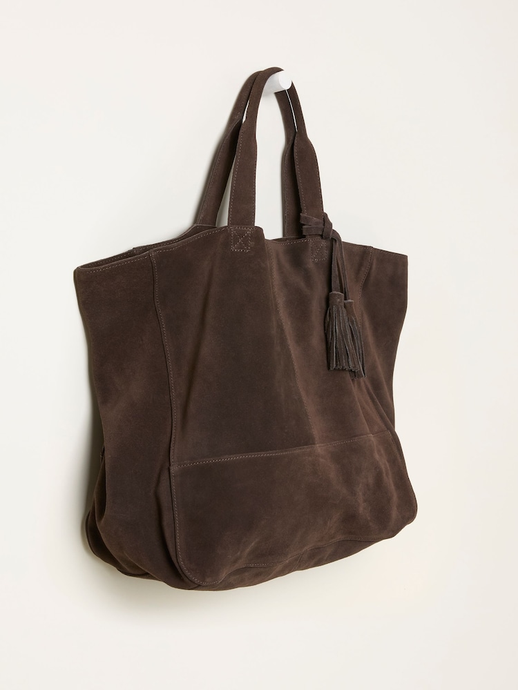 FatFace Margot Chocolate Brown Suede Tote Bag - Image 2 of 3