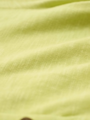 Celtic & Co. Green Slub Jersey Scoop Neck Henley 100% Cotton Top - Image 3 of 4