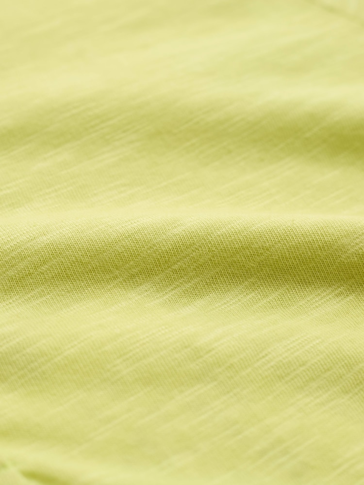 Celtic & Co. Green Slub Jersey Scoop Neck Henley 100% Cotton Top - Image 4 of 4