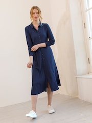 Celtic & Co. Slub 100% Cotton Jersey Shirt Dress - Image 1 of 5