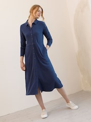 Celtic & Co. Slub 100% Cotton Jersey Shirt Dress - Image 2 of 5