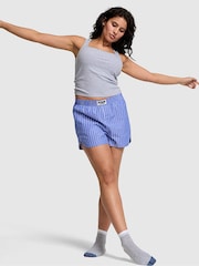 Victoria's Secret PINK Ultra Marine Blue Stripe Boyfriend Boxer Pyjama Shorts - Image 1 of 3