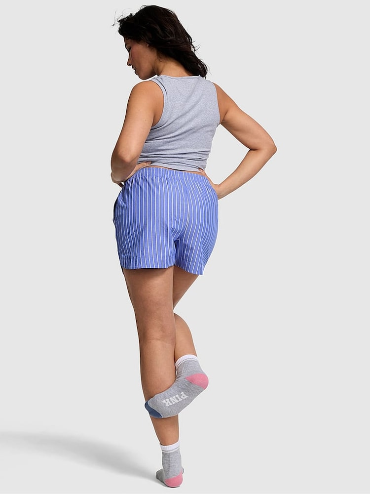 Victoria's Secret PINK Ultra Marine Blue Stripe Boyfriend Boxer Pyjama Shorts - Image 2 of 3