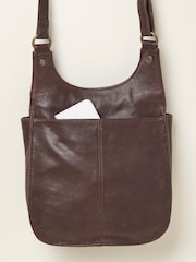 FatFace Anna Chocolate Brown Oiled Crossbody Bag - Image 2 of 2