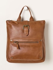 FatFace Ava Tan Brown Leather Backpack - Image 1 of 3