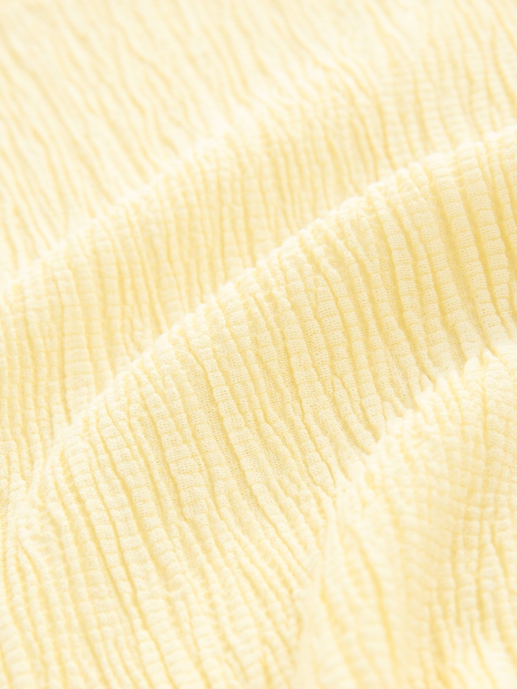 Lemon Yellow Raglan Short Sleeve Textured Top - Image 8 of 8
