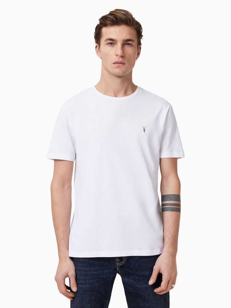 AllSaints Opt Wht/Green/Blk 100% Organic Cotton Brace Crew T-Shirts 3 Pack - Image 3 of 7
