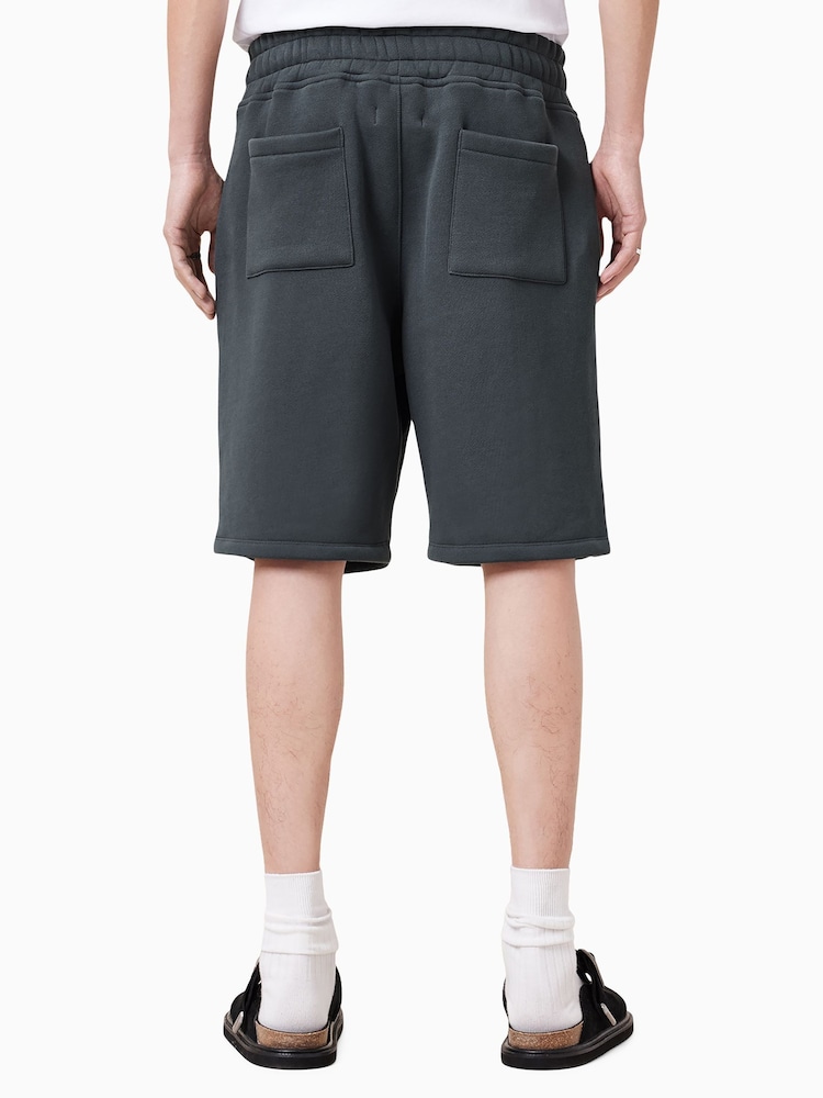 AllSaints Blue 100% Organic Cotton Haven Sweat Shorts - Image 2 of 8