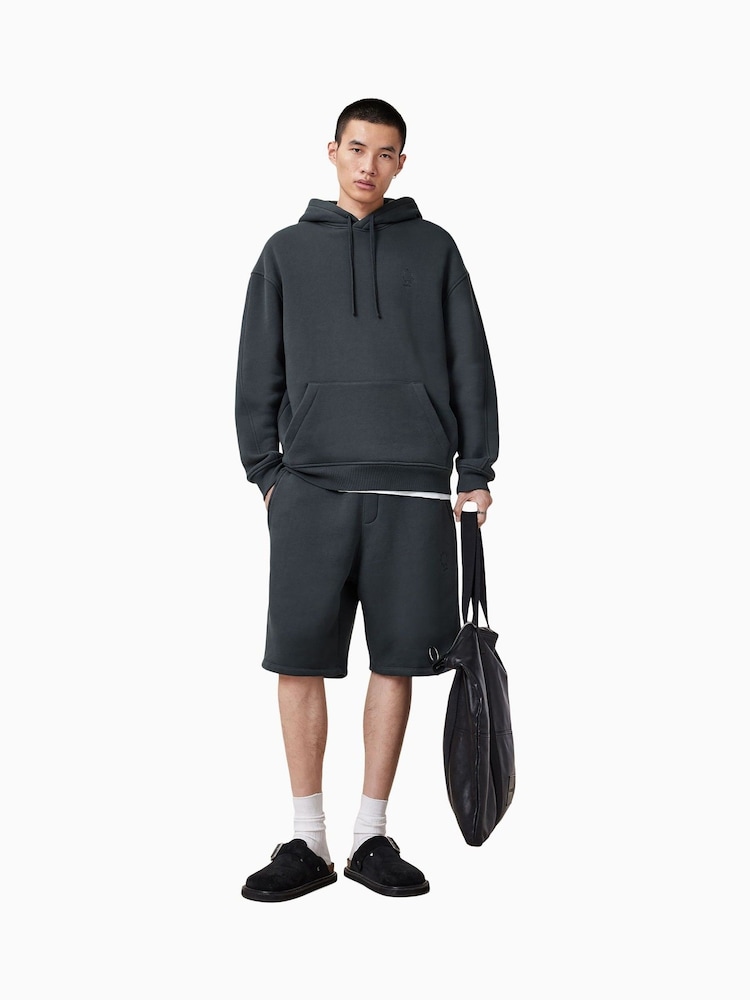 AllSaints Blue Cotton Haven Sweat Shorts - Image 3 of 8
