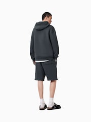 AllSaints Blue 100% Organic Cotton Haven Sweat Shorts - Image 4 of 8