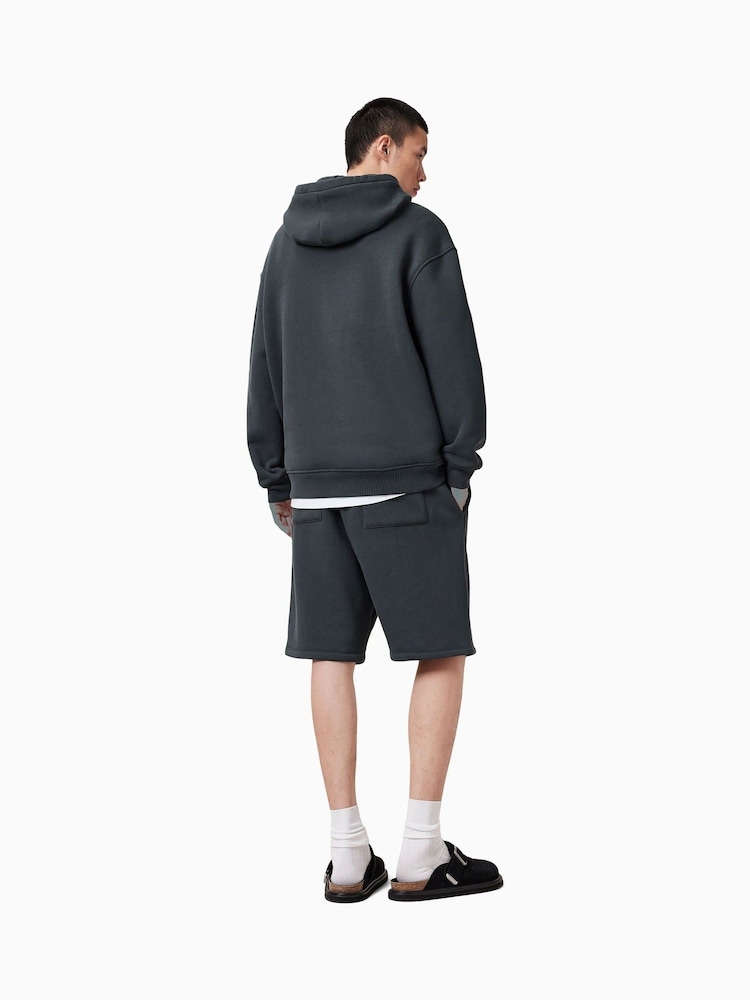 AllSaints Blue Cotton Haven Sweat Shorts - Image 4 of 8