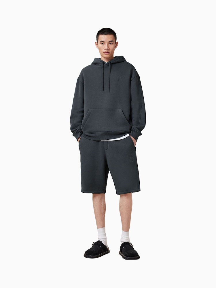 AllSaints Blue Cotton Haven Sweat Shorts - Image 5 of 8